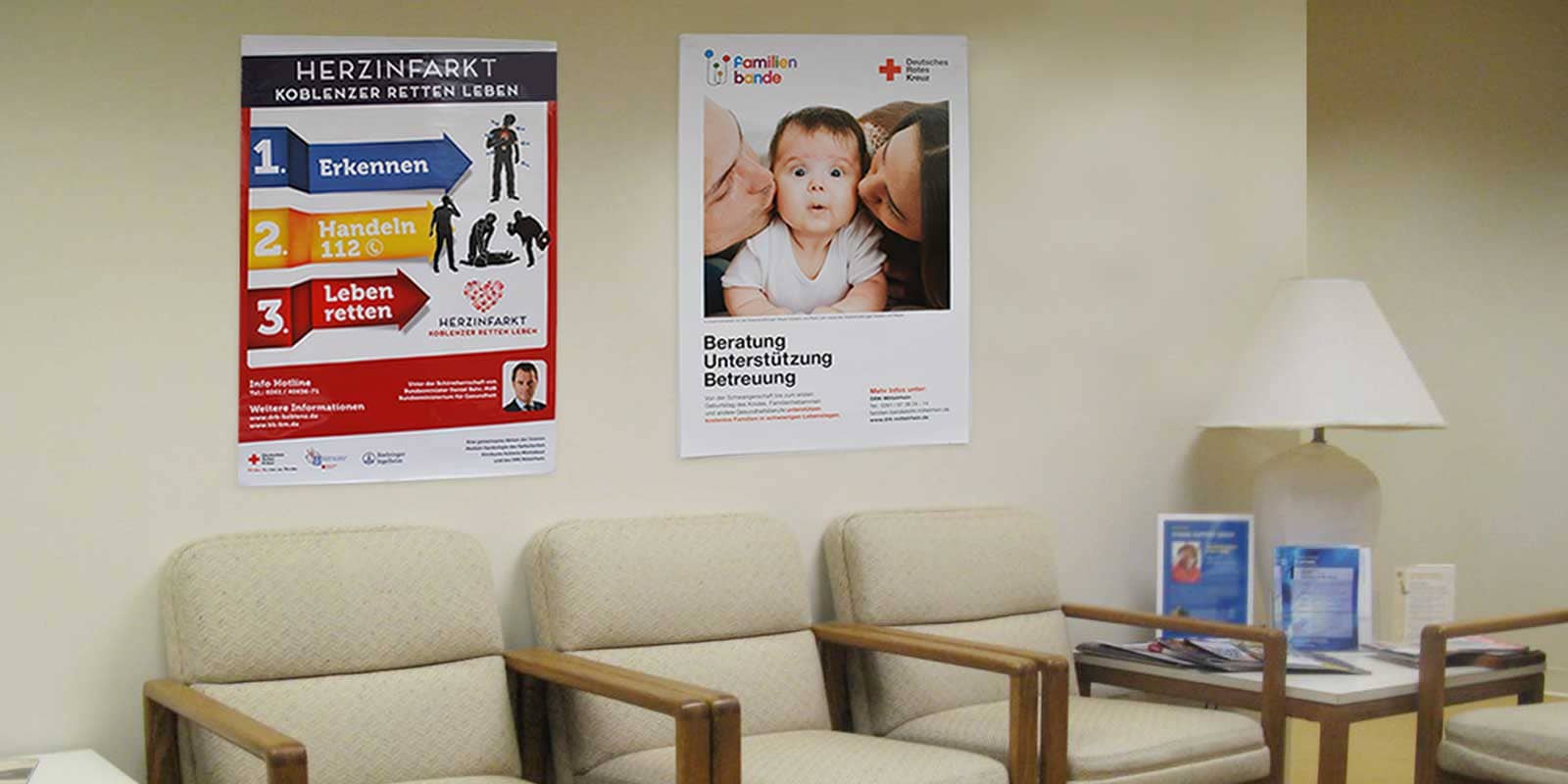Poster in doctor's office waiting room for heart attack campaign designed by Kelly Gold