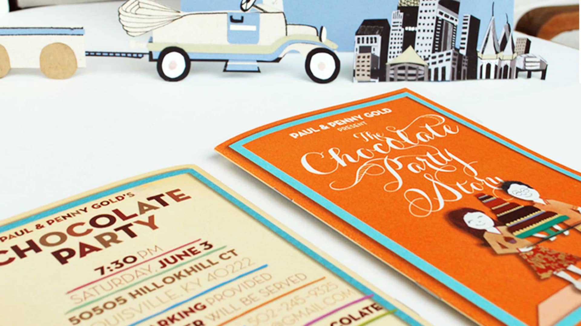 Paper Cutout Invitation in Storybook Format - Graphic Design